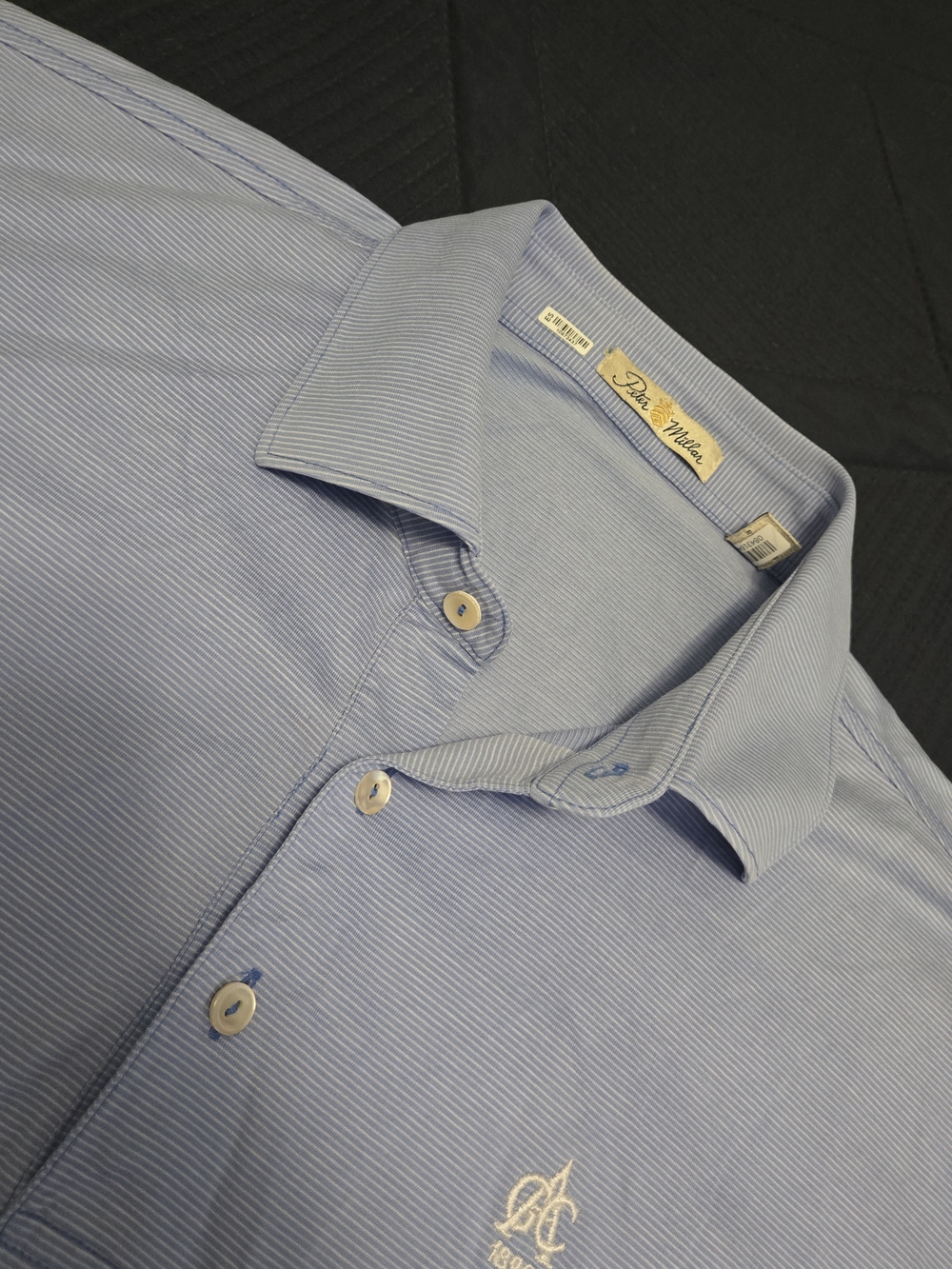 Peter Millar size L Men's Light Blue Pinstripe Dress Shirt